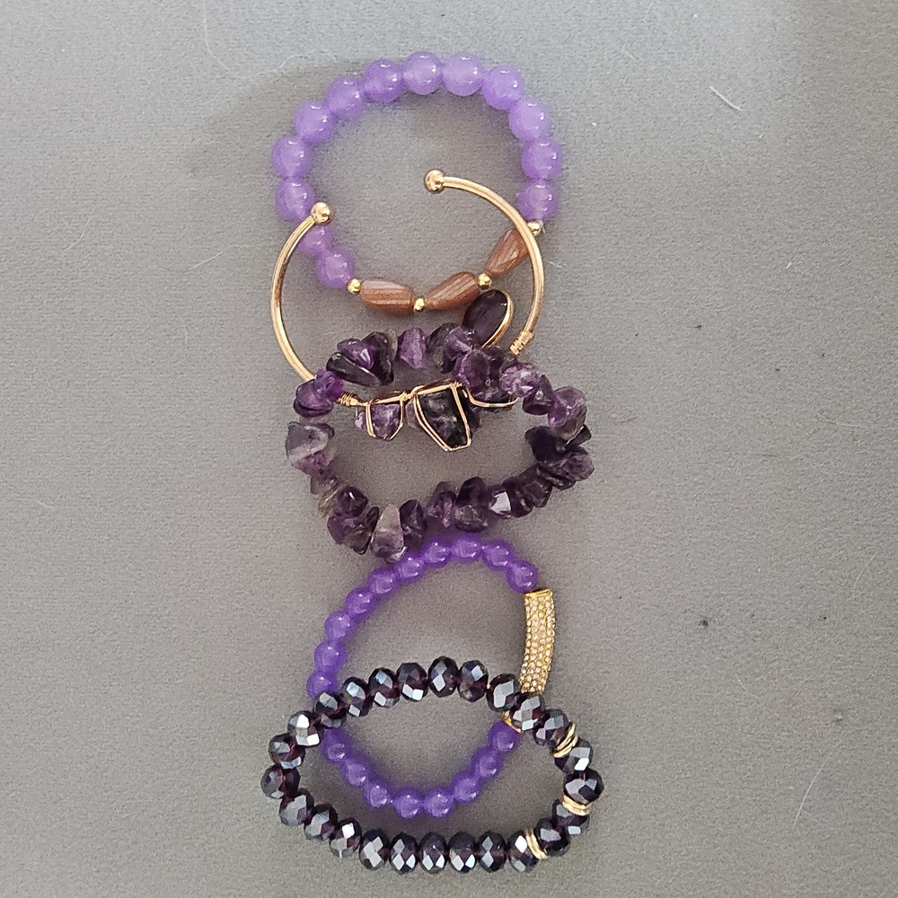 5 Strand Stone Bracelet Set - Picture 3 of 4